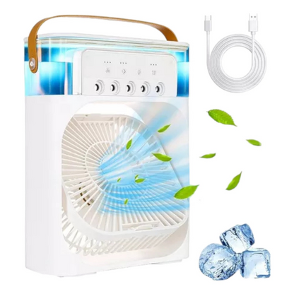 Mini Ventilador portátil 3 en 1 – Refresca y Humidifica