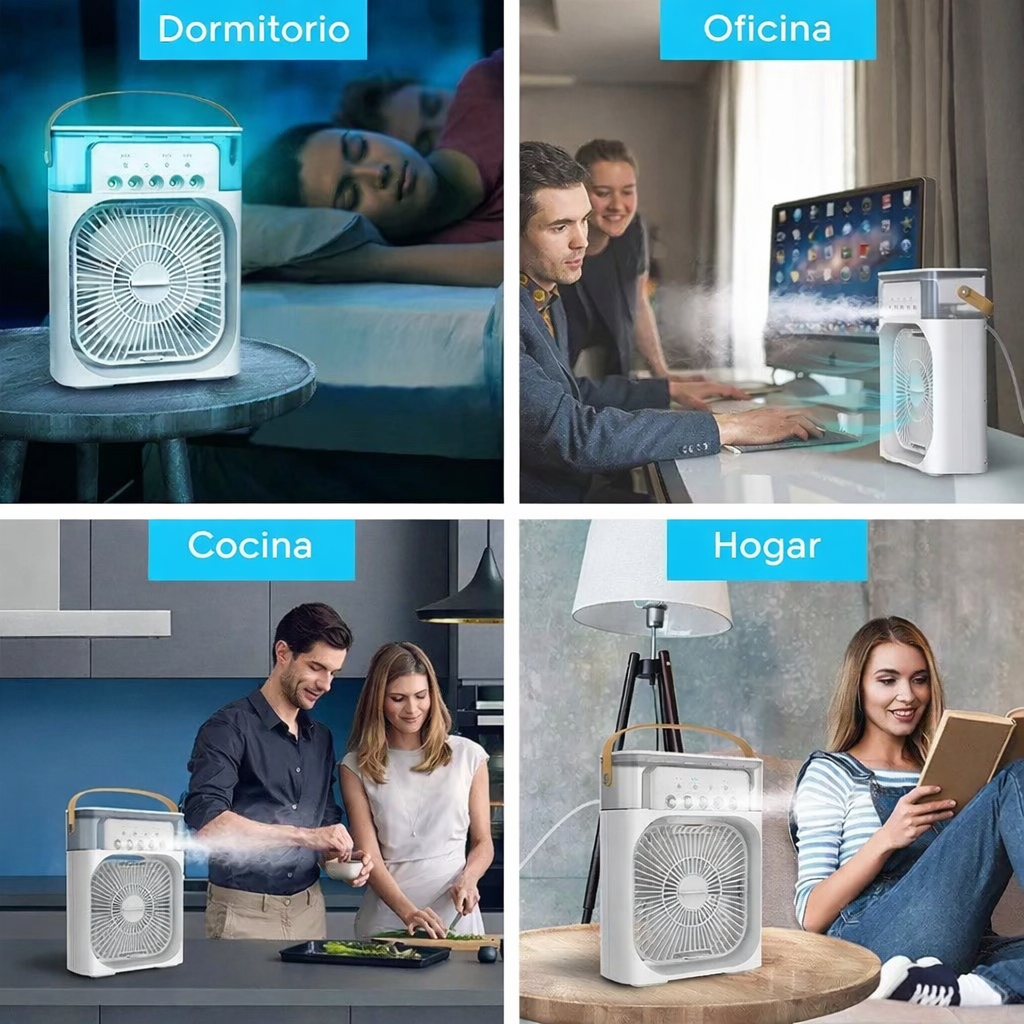 Mini Ventilador portátil 3 en 1 – Refresca y Humidifica