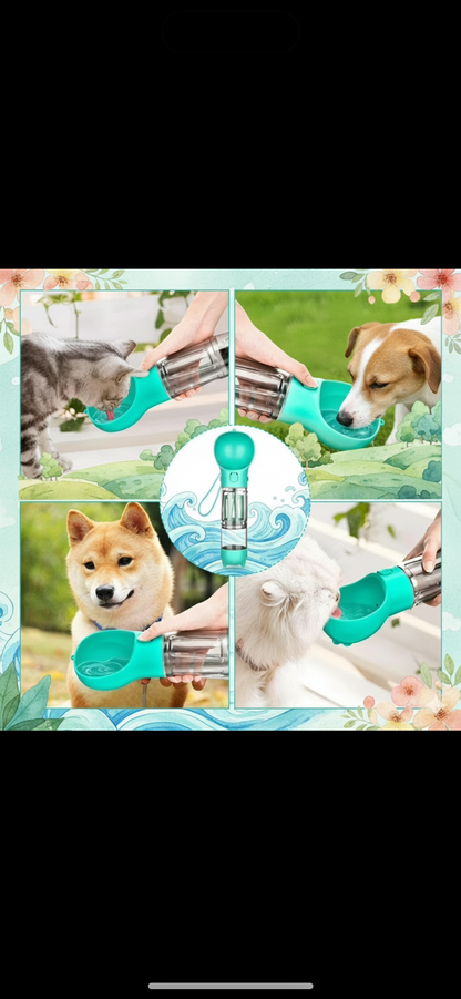 Botella Portátil (4 en 1) para Mascotas – Perfecta para Salidas