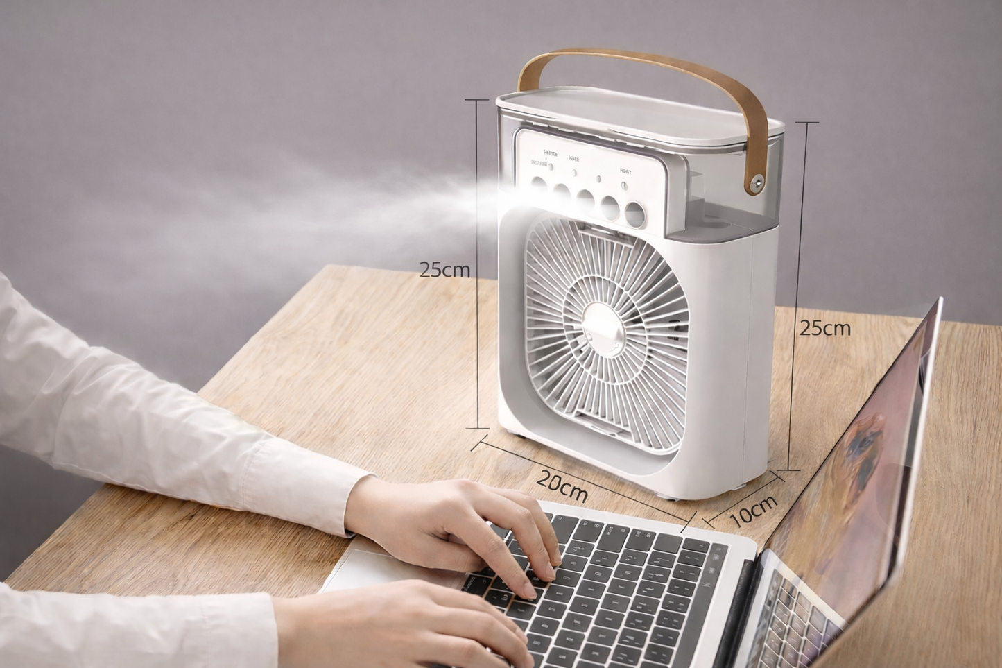 Mini Ventilador portátil 3 en 1 – Refresca y Humidifica