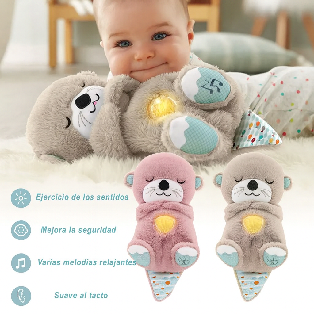 Peluche Nutria Sensorial con Respiración Realista (Gris O Rosa)